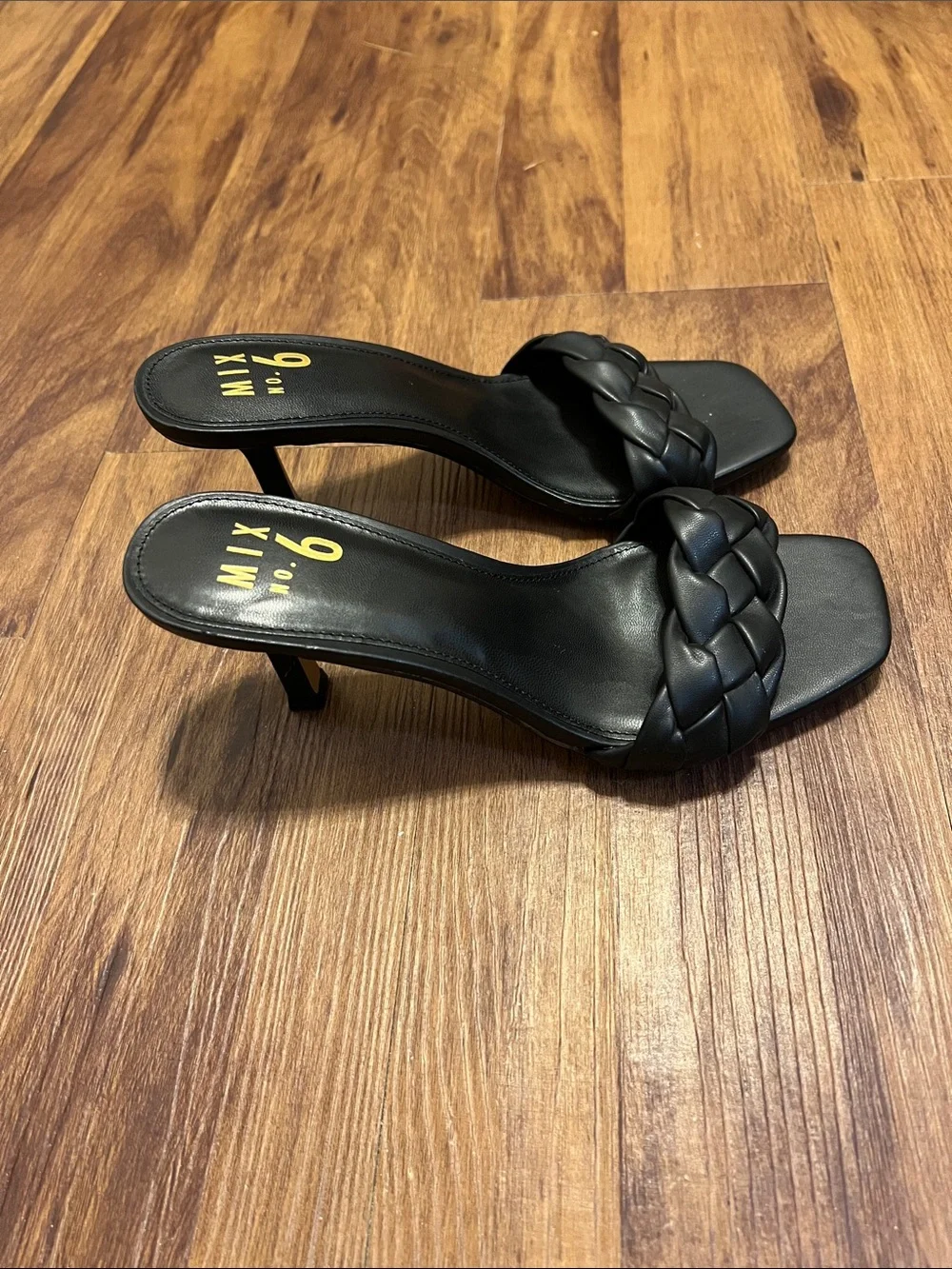 Mix No. 6 Black Braided Slide Mules